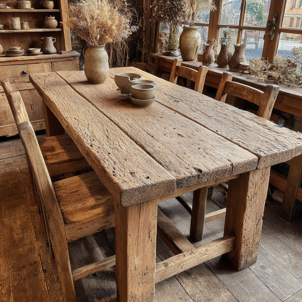 Live Edge Walnut Dining Table – Handmade Rustic Solid Wooden Table