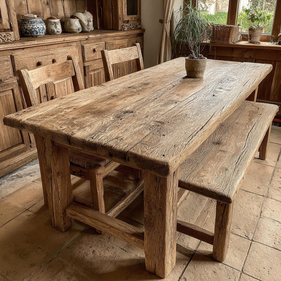 Live Edge Walnut Dining Table – Handmade Rustic Solid Wooden Table