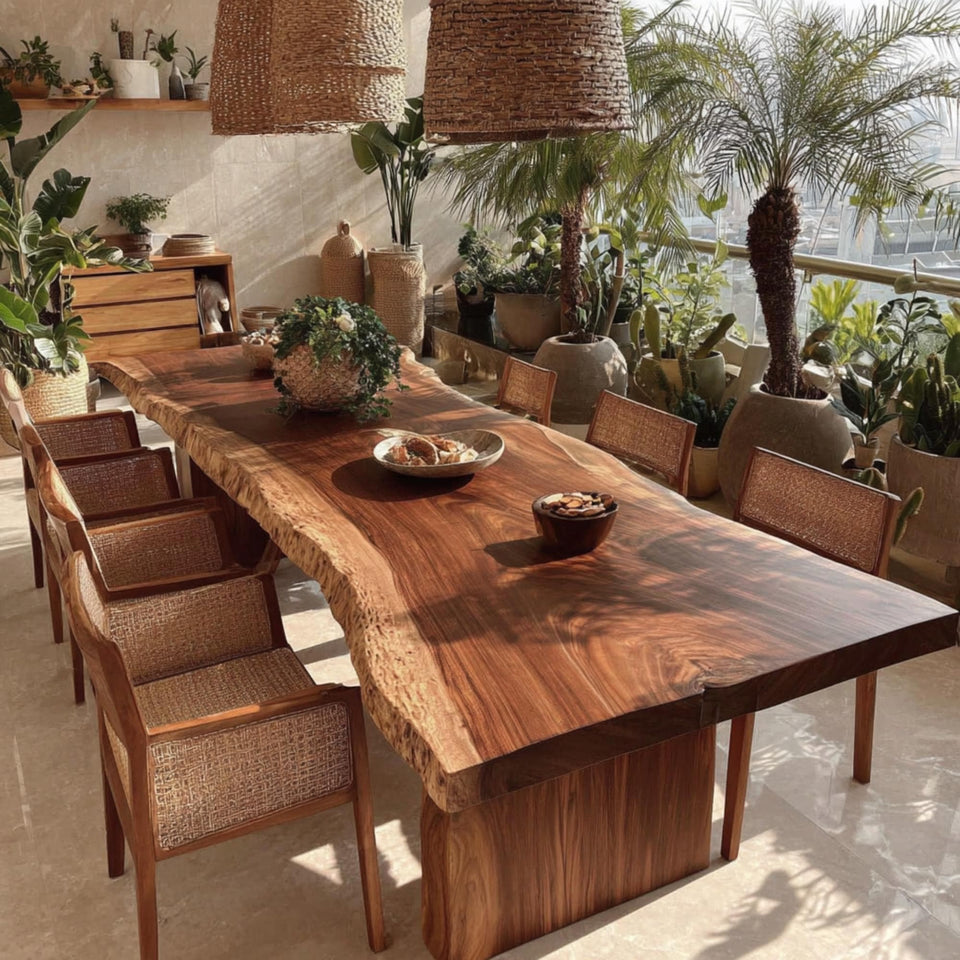 Custom Solid Walnut Table - Handmade Dining Table - Natural Wood Table - Live Edge Kitchen Table - Made to Order