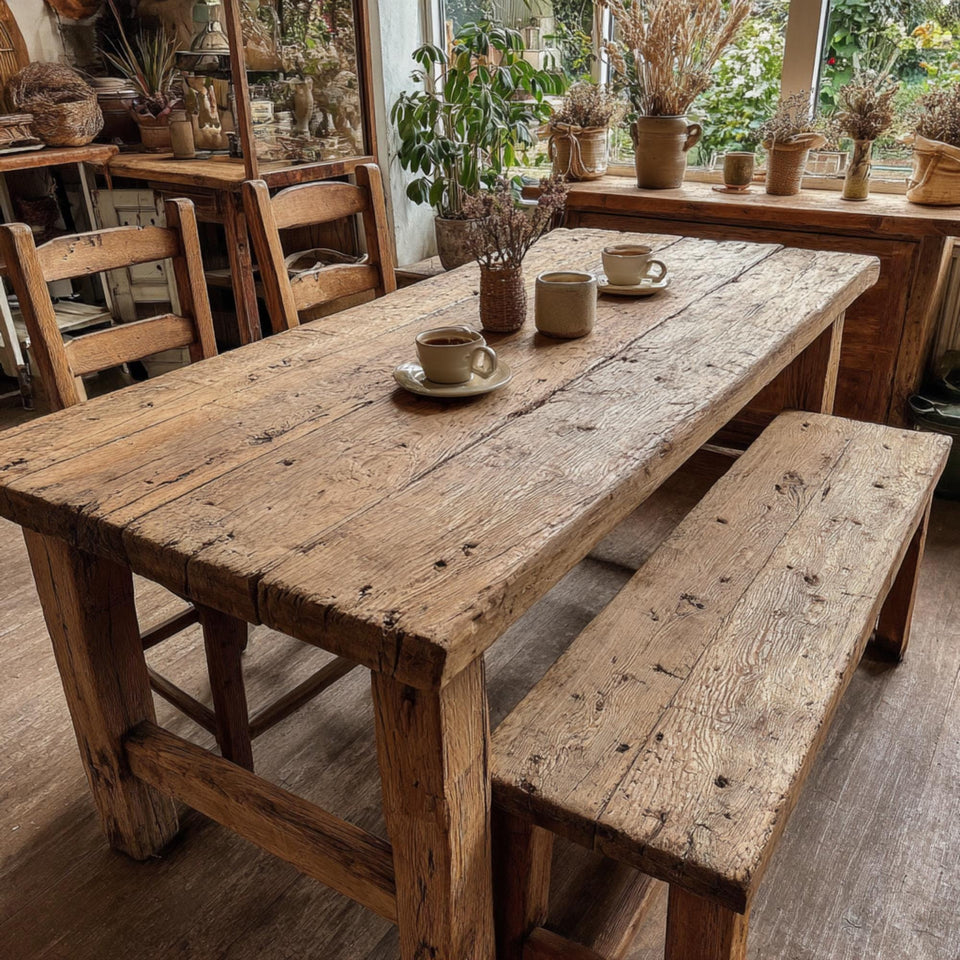 Live Edge Walnut Dining Table – Handmade Rustic Solid Wooden Table