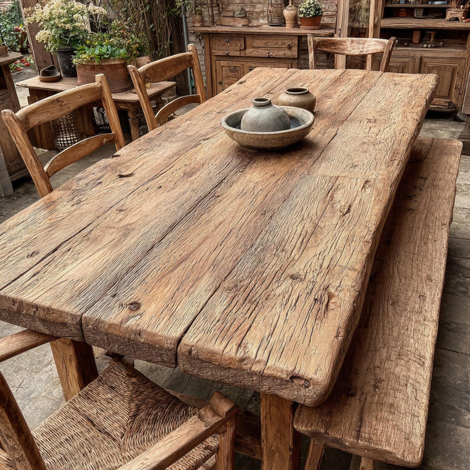 Live Edge Walnut Dining Table – Handmade Rustic Solid Wooden Table