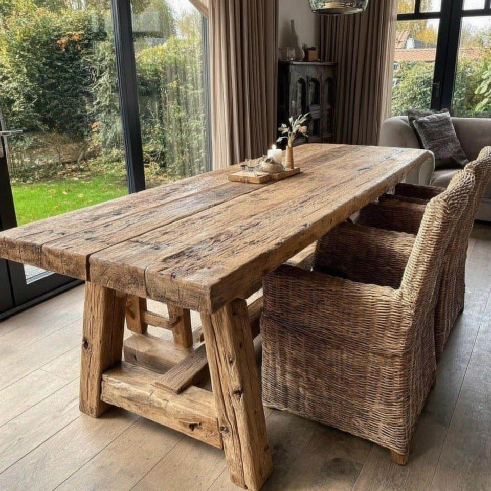 Walnut Live Edge Dining Table – Handmade Solid Rustic Wooden Table