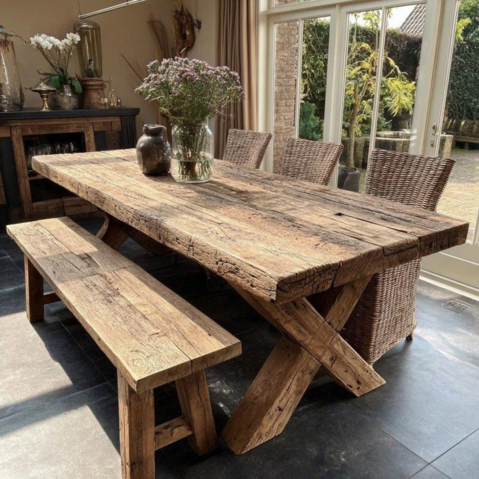 Custom Solid Wood Farmhouse Dining Table | Rustic Kitchen Furniture, Made to Order