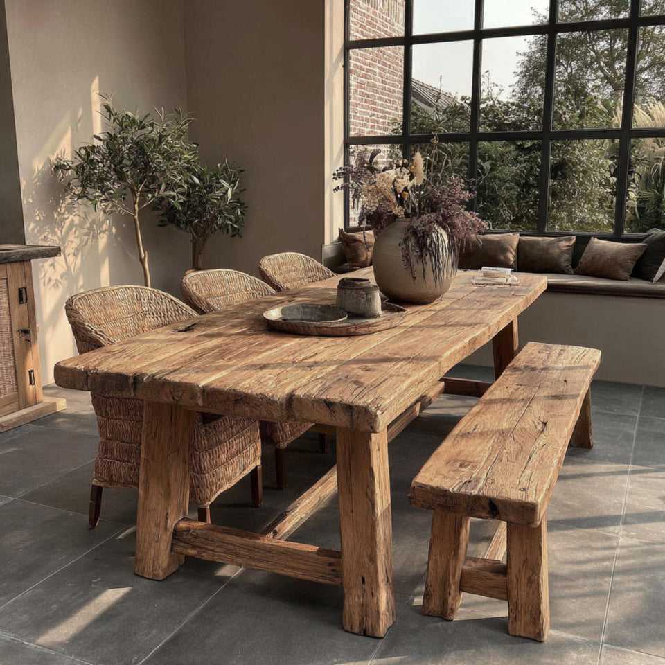 Custom Solid Wood Farmhouse Dining Table | Rustic Kitchen Furniture, Made to Order
