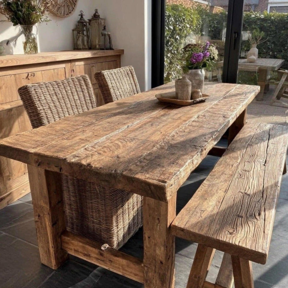 Custom Solid Wood Farmhouse Dining Table | Rustic Kitchen Furniture, Made to Order