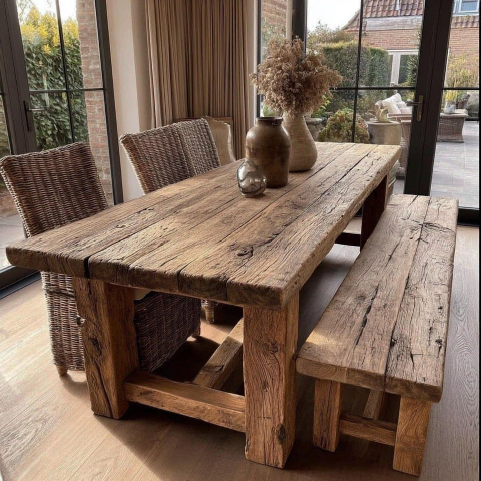 Custom Solid Wood Farmhouse Dining Table | Rustic Kitchen Furniture, Made to Order