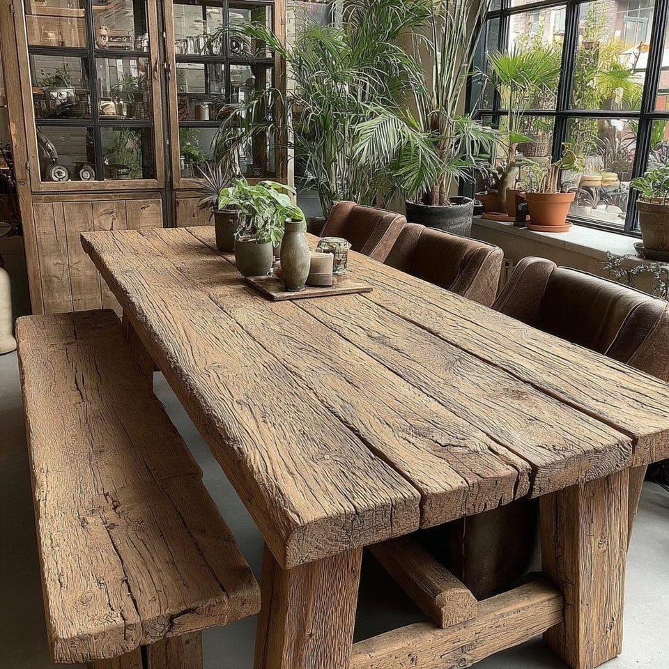 Solid Wood Farmhouse Dining Table | Rustic Custom Handmade Furniture