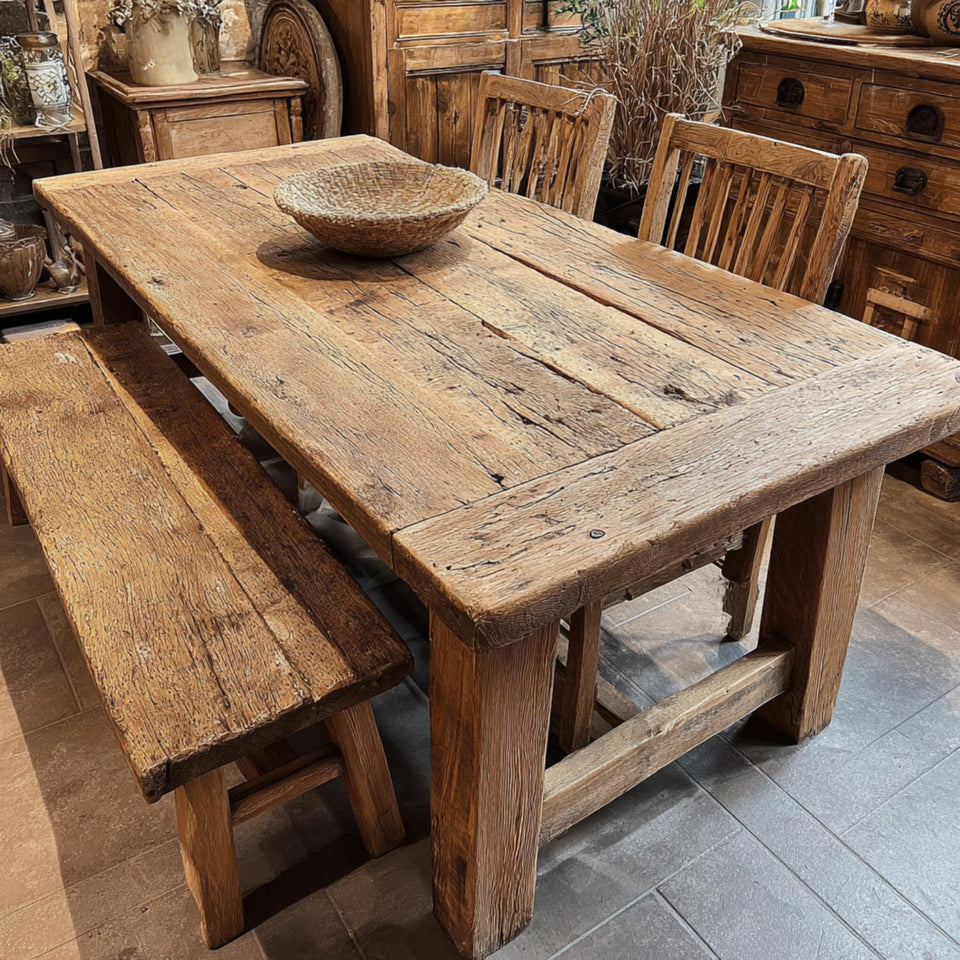Live Edge Walnut Dining Table – Handmade Rustic Solid Wooden Table