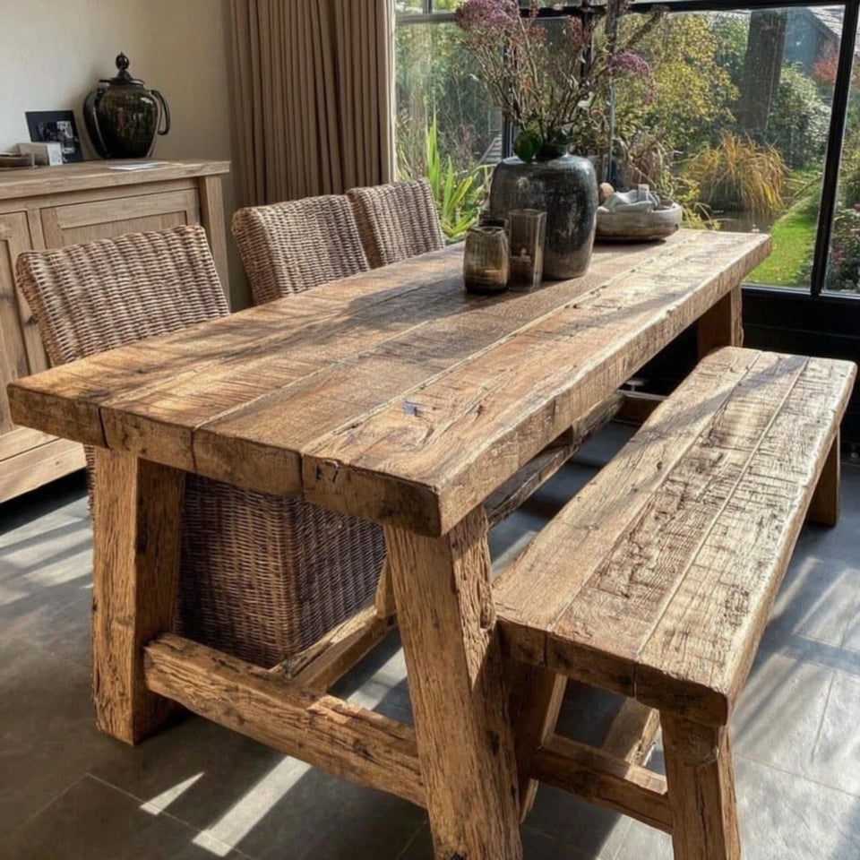 Custom Solid Wood Farmhouse Dining Table | Rustic Kitchen Furniture, Made to Order