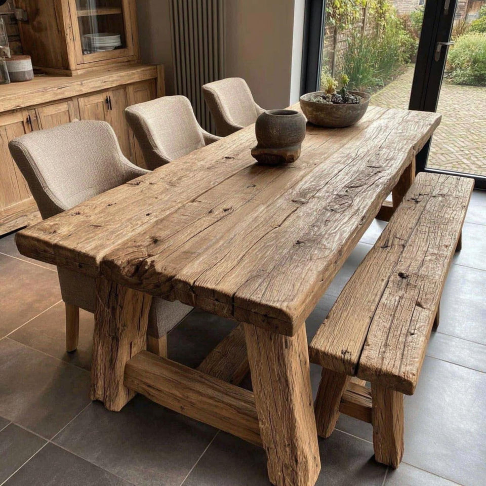Custom Solid Wood Farmhouse Dining Table | Rustic Kitchen Furniture, Made to Order