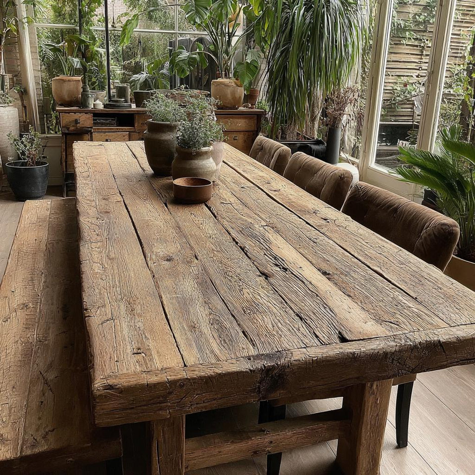 Solid Wood Farmhouse Dining Table | Rustic Custom Handmade Furniture