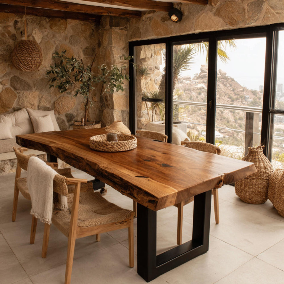 Handmade Solid Wood Table - Walnut Dining Table - Live Edge Kitchen Table - Custom Furniture - Premium Hardwood Table