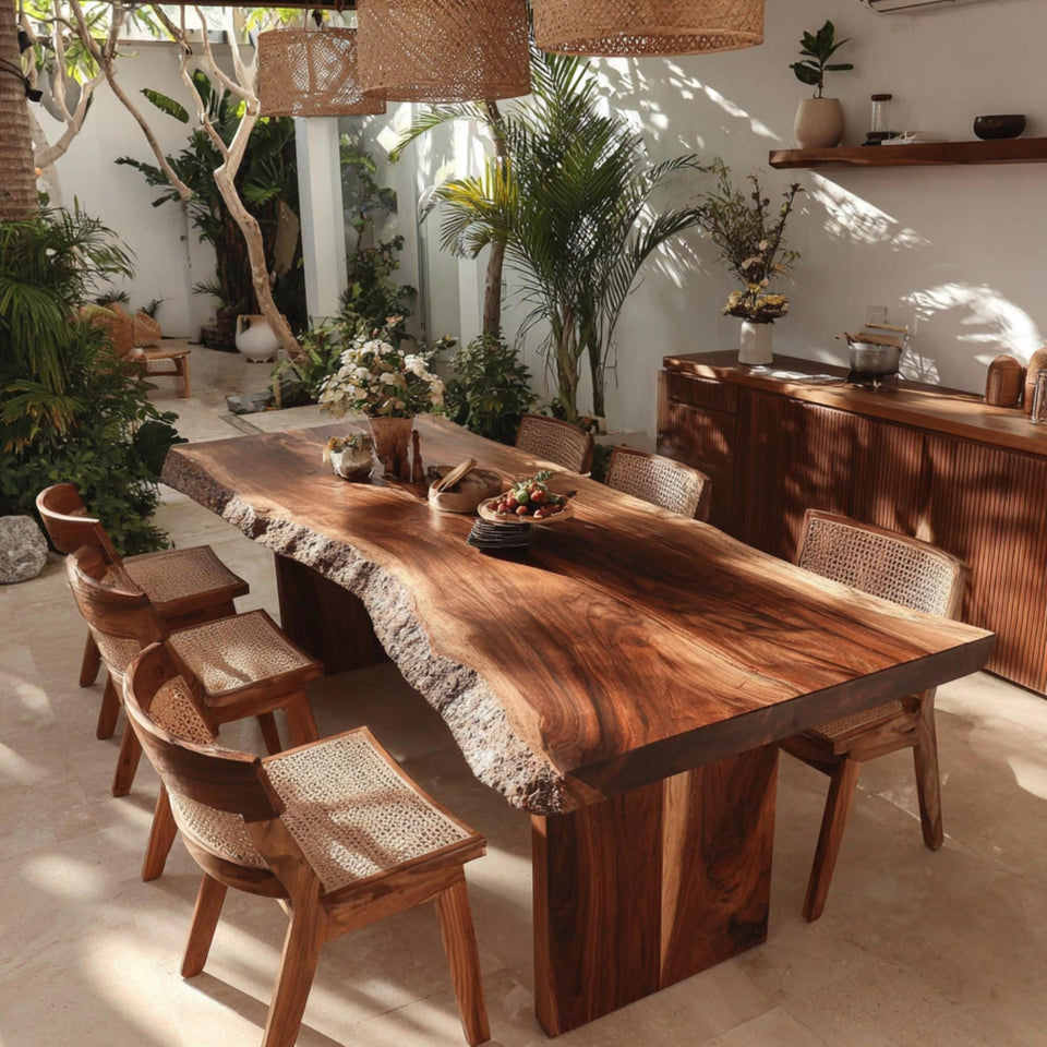 Custom Solid Walnut Table - Handmade Dining Table - Natural Wood Table - Live Edge Kitchen Table - Made to Order