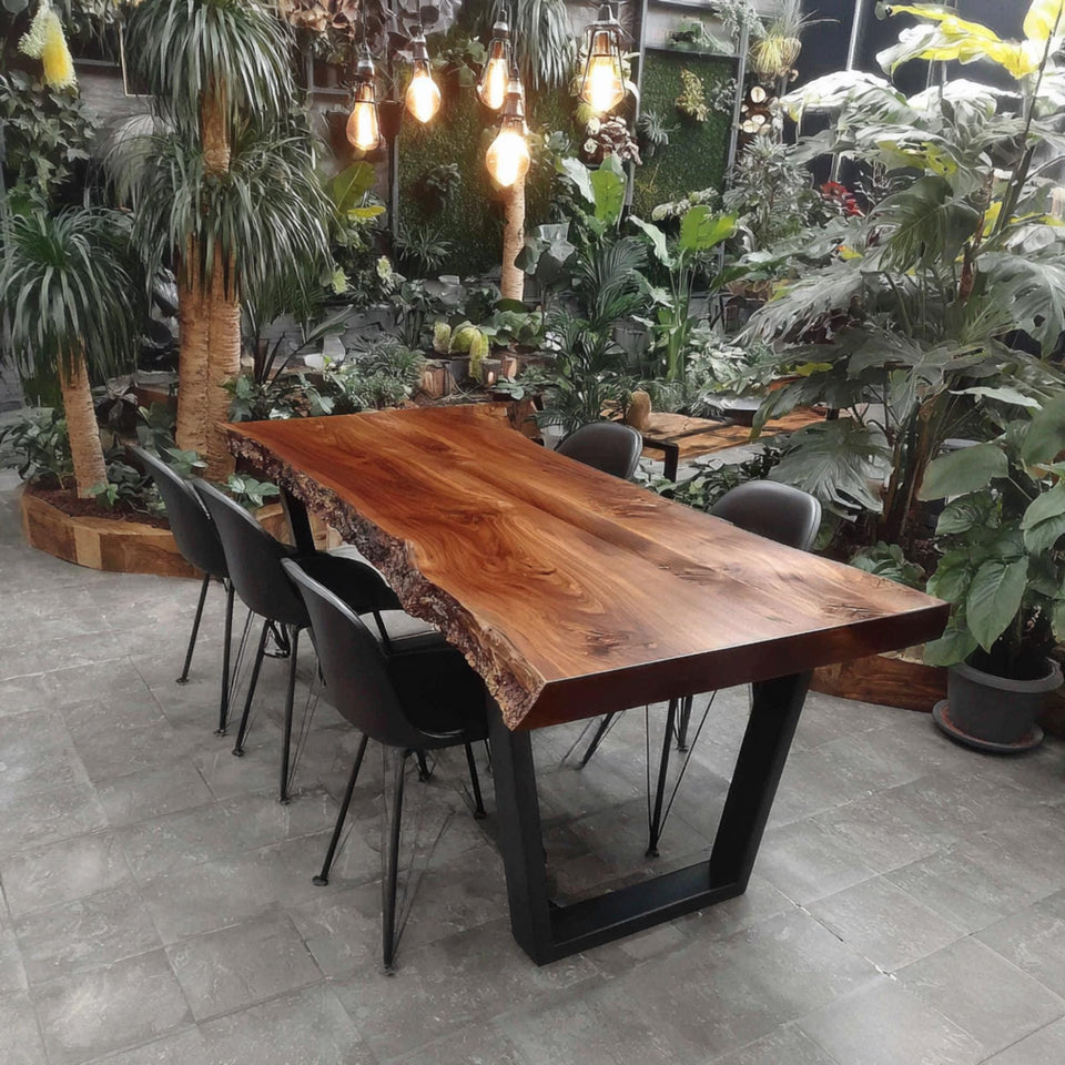 Handmade Solid Wood Table - Walnut Dining Table - Live Edge Kitchen Table - Custom Furniture - Premium Hardwood Table