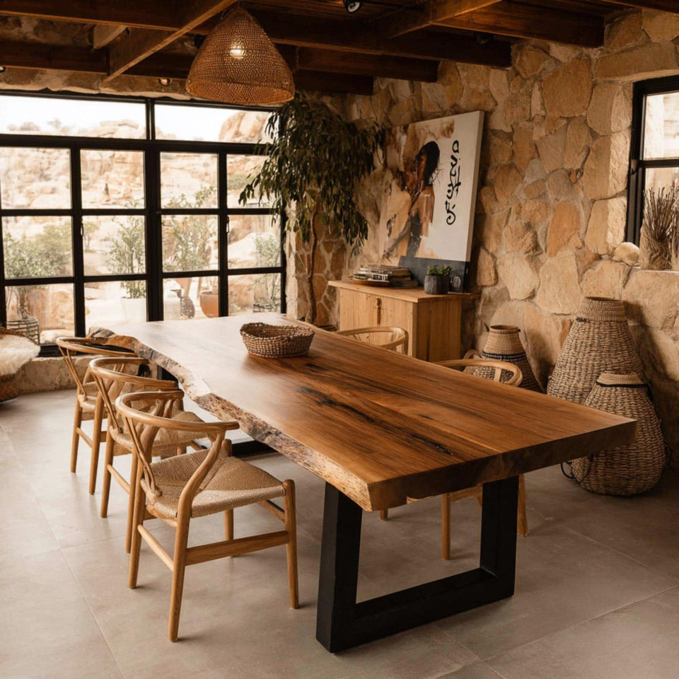 Handmade Solid Wood Table - Walnut Dining Table - Live Edge Kitchen Table - Custom Furniture - Premium Hardwood Table